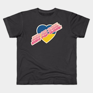 Vintage Effect Blue and Yellow Heart Amore Kids T-Shirt